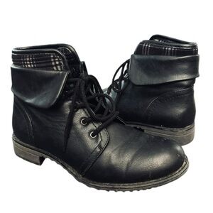 Black Lace Up Boots Booties 7